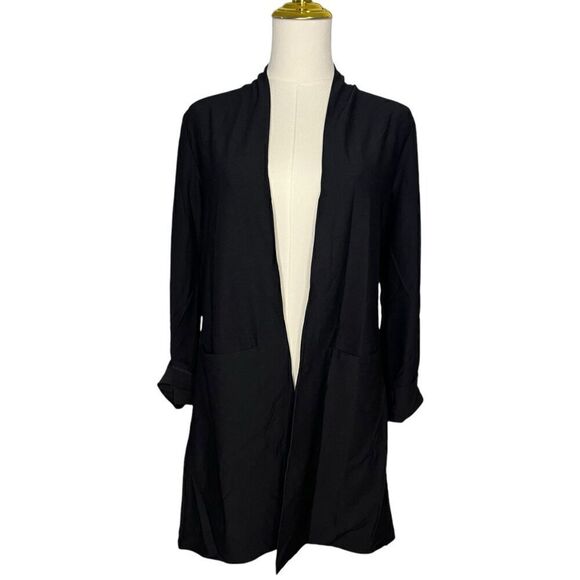 Eileen Fisher Black Open Front Cardigan Women’s Petite Small - Picture 1 of 6